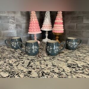 Temp-tations Gray Floral Lace Set of 4 Coffee Cups